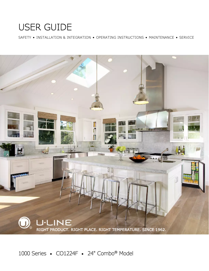 Page n°1 - Manuel d'utilisation et d'entretien U-Line U-CO1224FS-00B