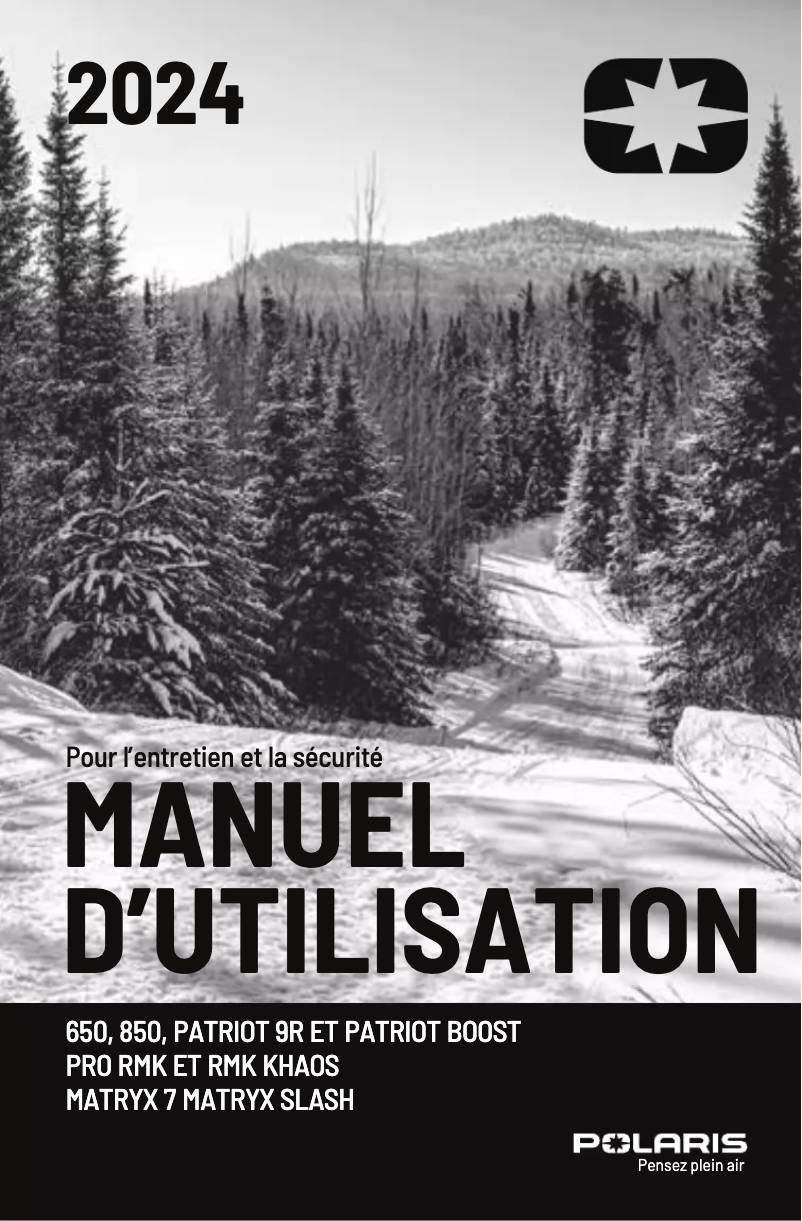 Page n°1 - Manuel utilisateur Polaris Patriot Boost PRO RMK Slash 165 (2024)
