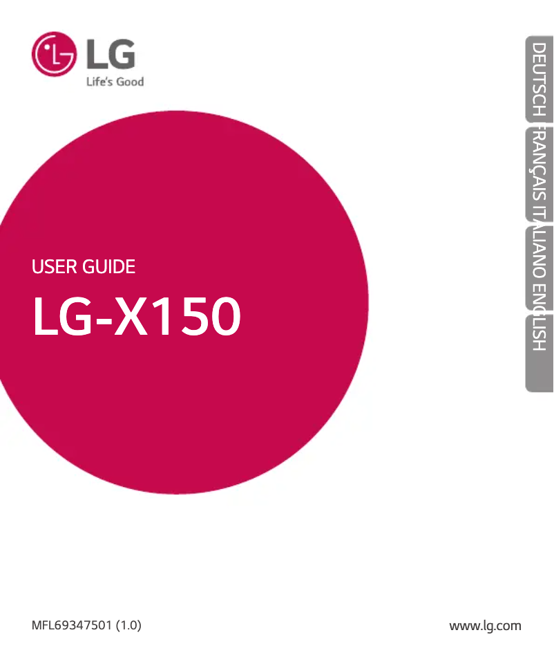 Page n°1 - Manuel utilisateur LG LG-X150
