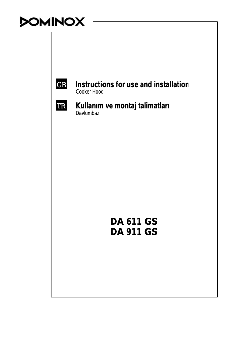 Page 1 de la notice Manuel utilisateur Dominox DA 611 GS