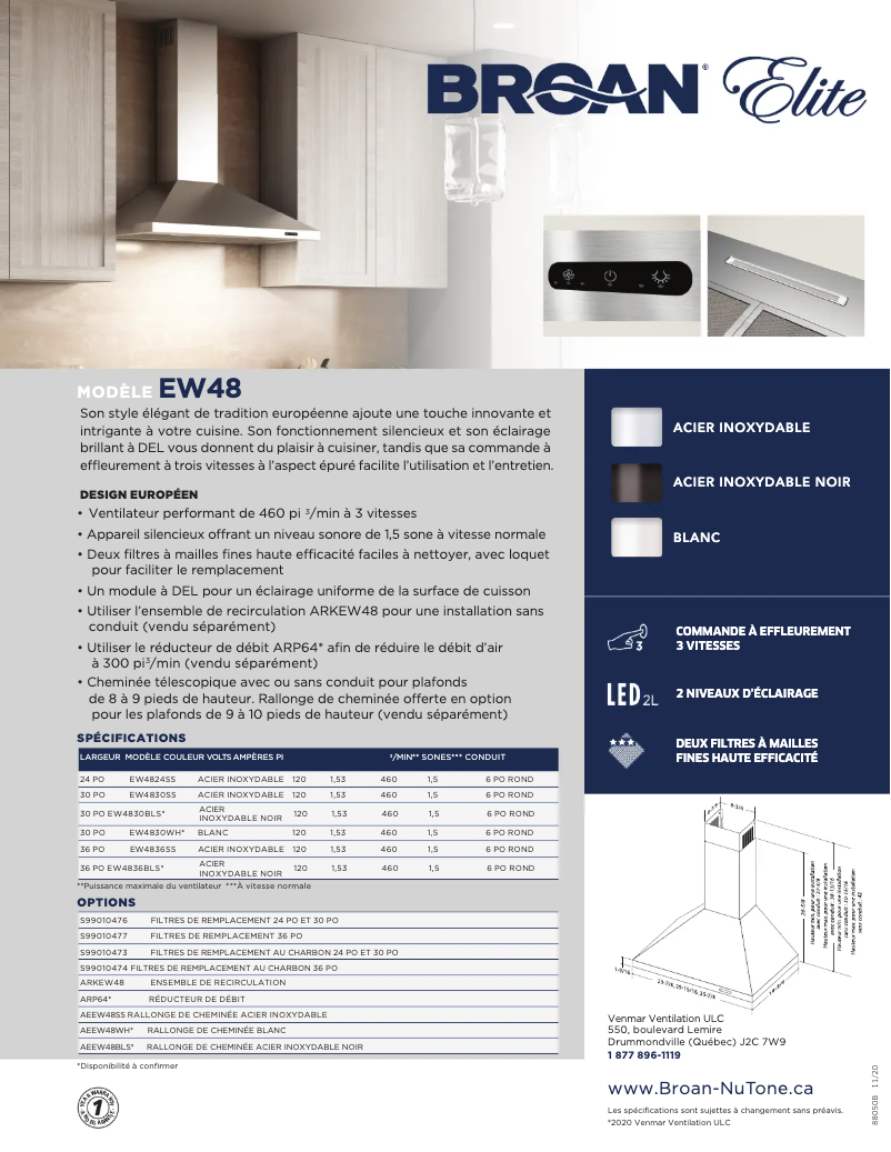 Page n°1 - Brochure Broan EW4836SS