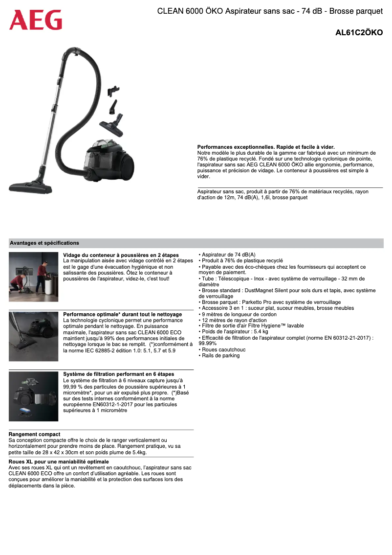 Página 1 del manual Manual de usuario AEG AL61C2ÖKO