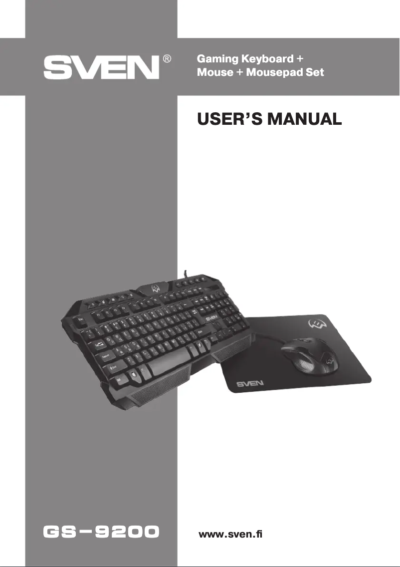 Page 1 de la notice Manuel utilisateur Sven GS-9200