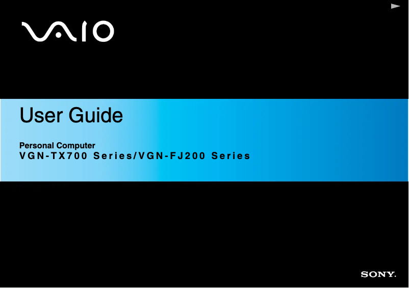Página 1 del manual Manual de usuario Sony Vaio VGN-FJ290