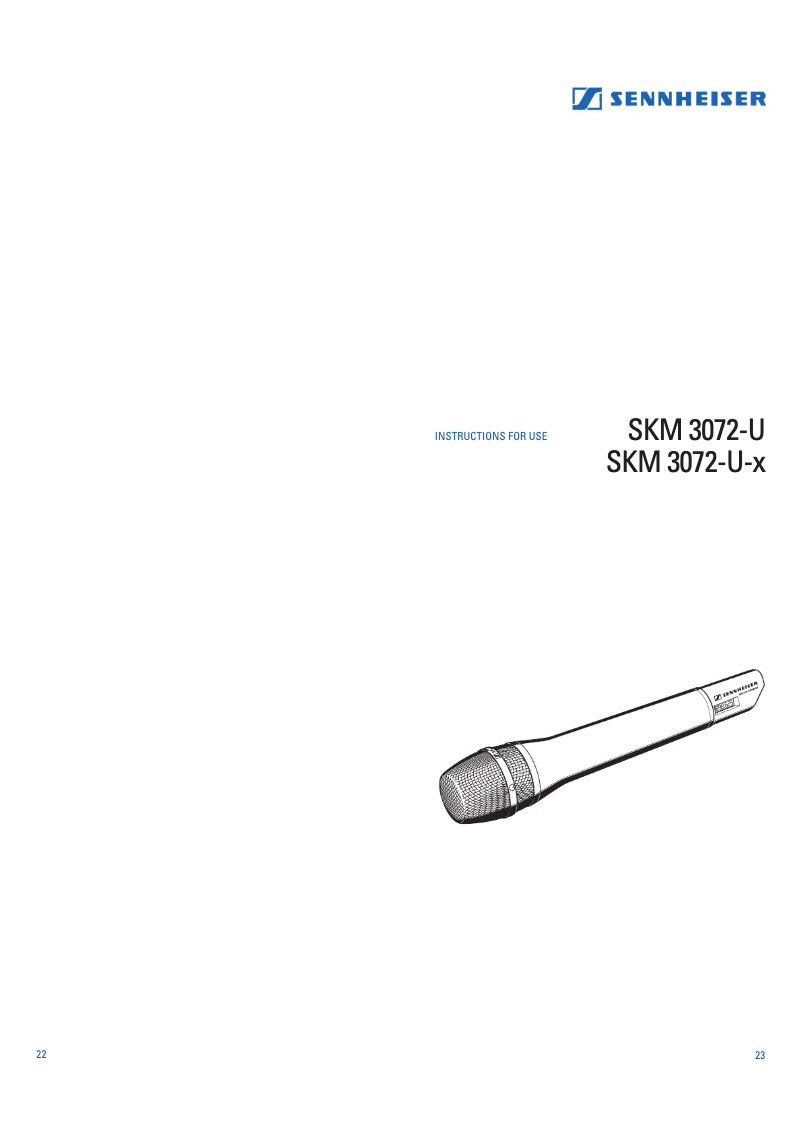 Page 1 de la notice Manuel utilisateur Sennheiser SKM 3072-U-x
