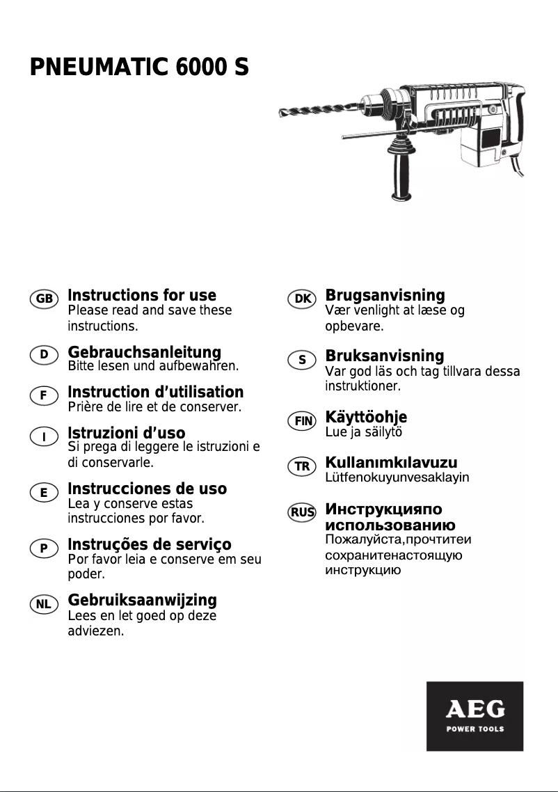 Página 1 del manual Manual de usuario AEG PN 6000 S