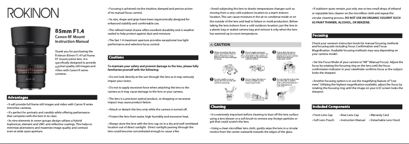 Image de la première page du manuel de l'appareil Digital Photo 85M-E