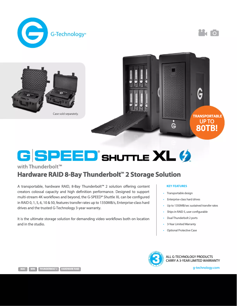 Page n°1 - Fiche technique G-Technology G-SPEED Shuttle XL