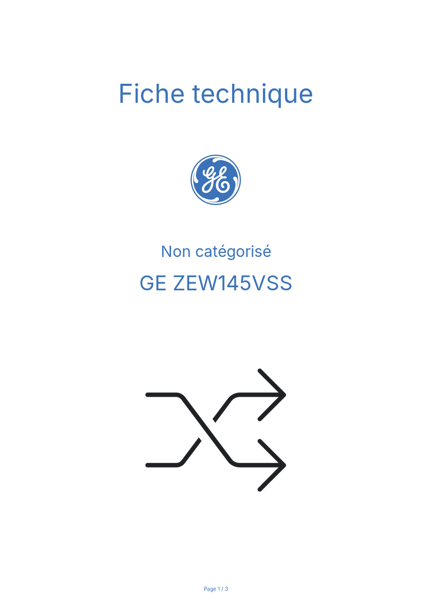 Image de la première page du manuel de l'appareil ZEW145VSS