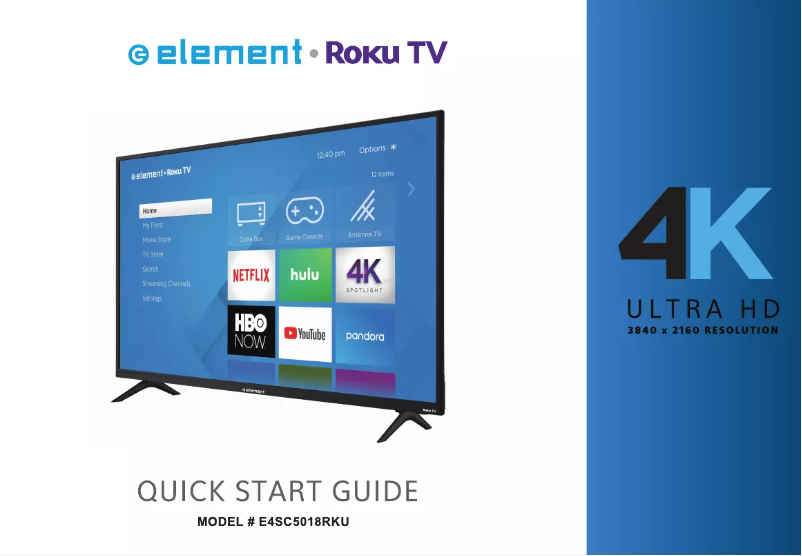 Page n°1 - Guide de démarrage rapide Element E4SC5018RKU