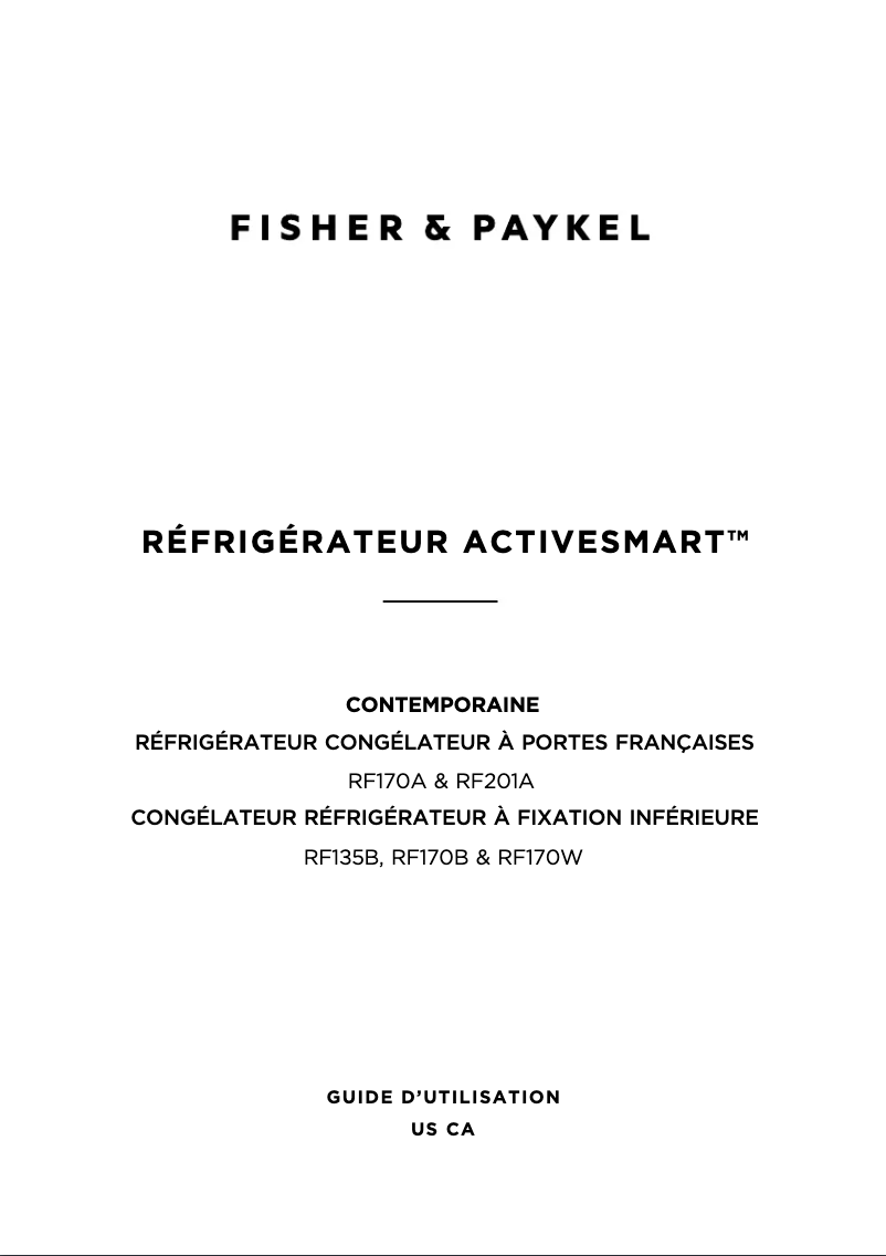 Página 1 del manual Manual de usuario Fisher & Paykel RF170WRHJX1