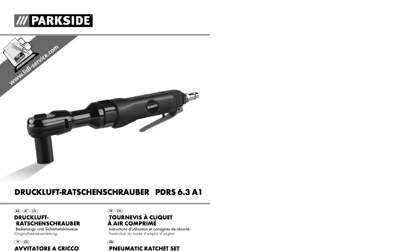 Page n°1 - Manuel utilisateur Parkside PDRS 6.3 A1