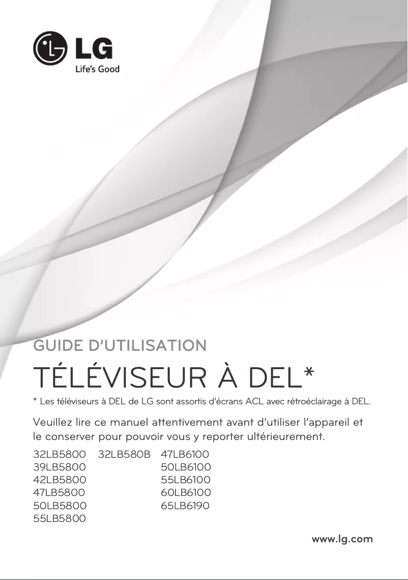 Page n°1 - Manuel utilisateur LG 50LB6100