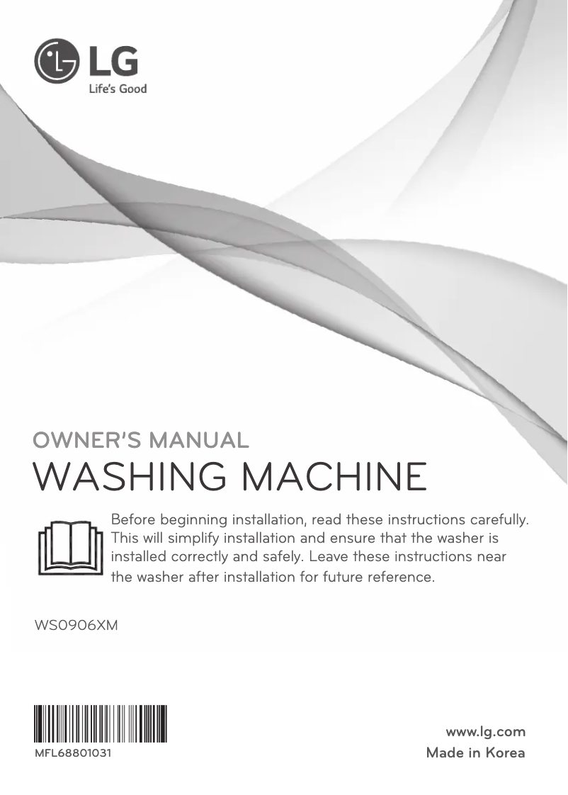 Page 1 de la notice Manuel utilisateur LG WS0906XM