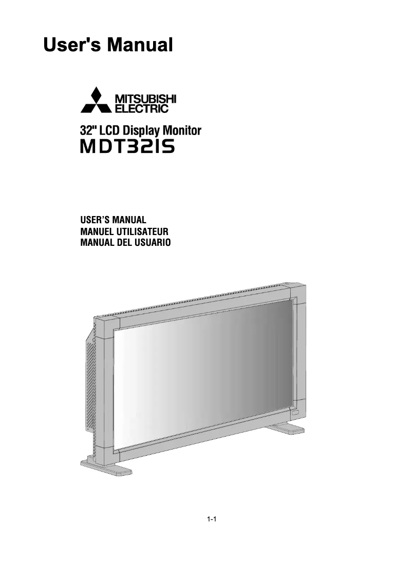 Page n°1 - Manuel utilisateur Mitsubishi MDT321S