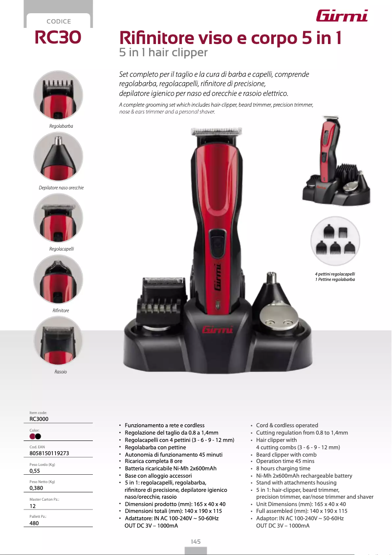 Imagen de la primera página del manual del dispositivo RC30