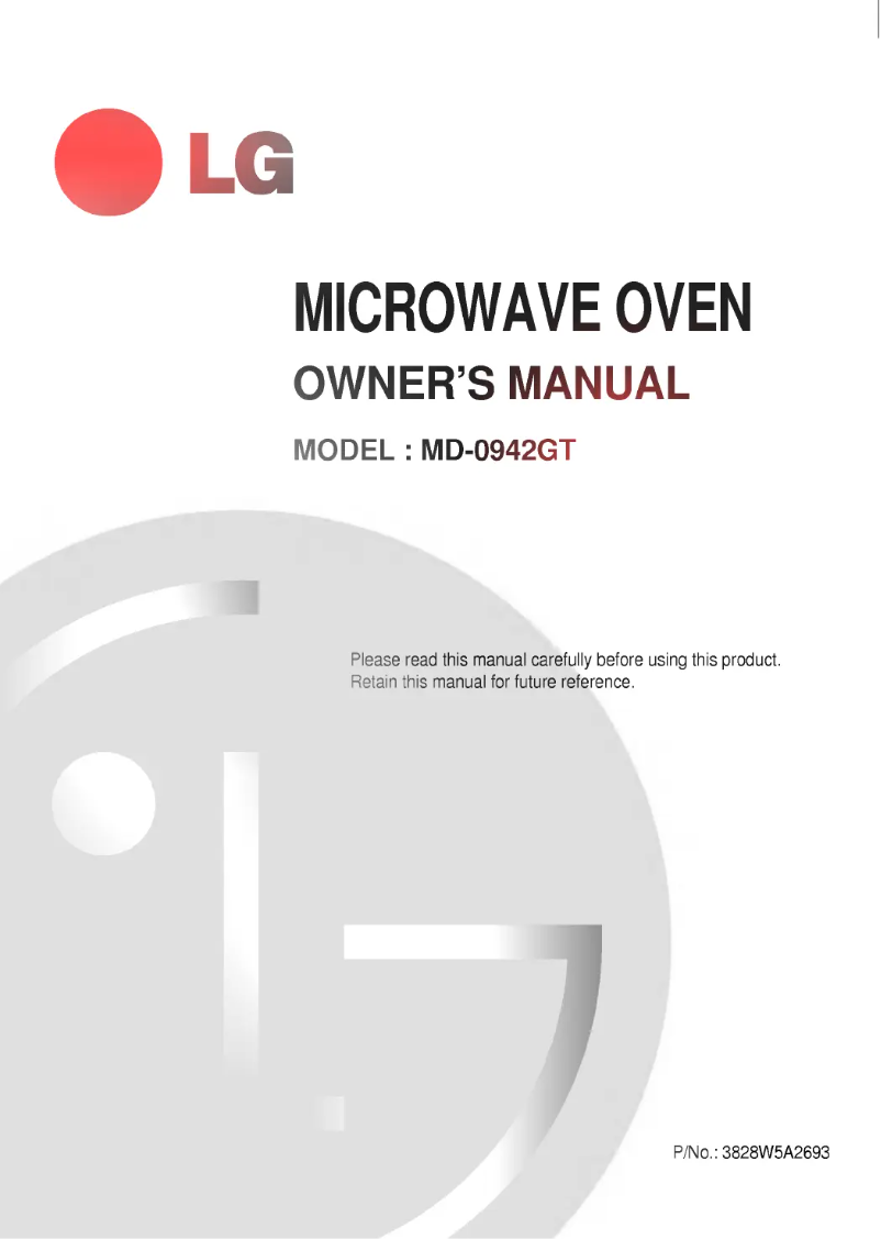 Page 1 de la notice Manuel utilisateur LG MD-0942GT