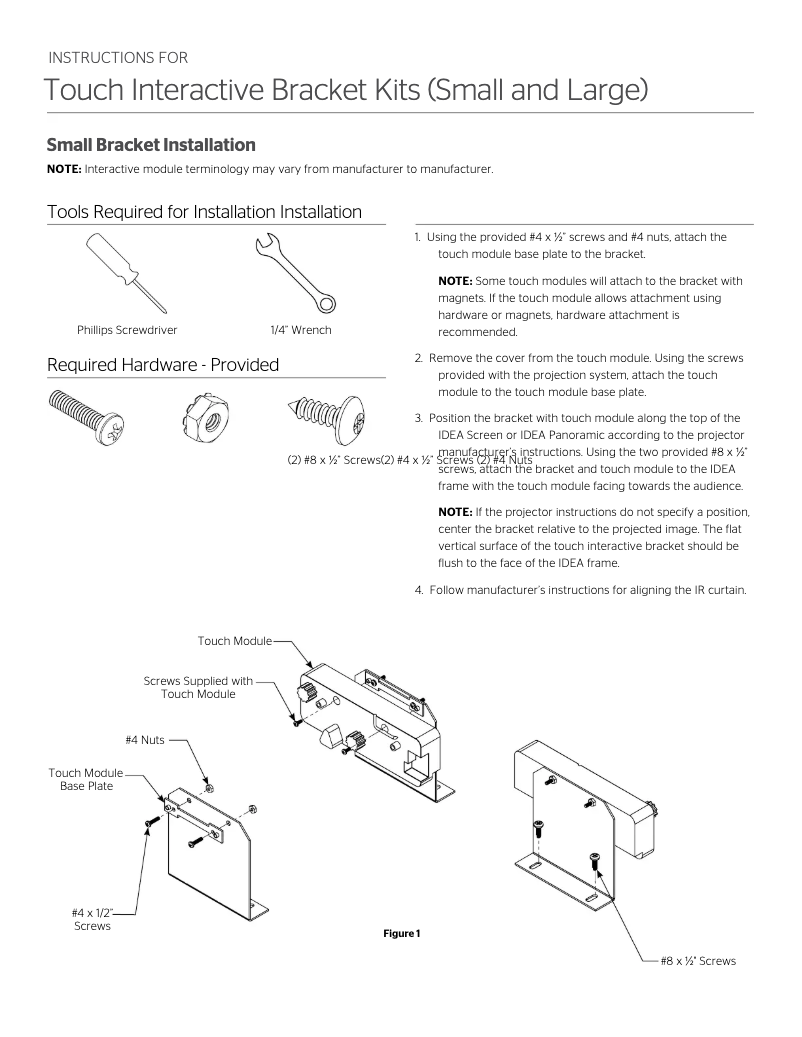 Page n°1 - Manuel utilisateur Da-Lite Touch Interactive 29590