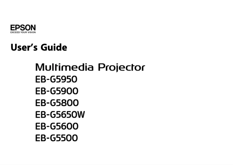 Page n°1 - Manuel utilisateur Epson EB-G5950NL