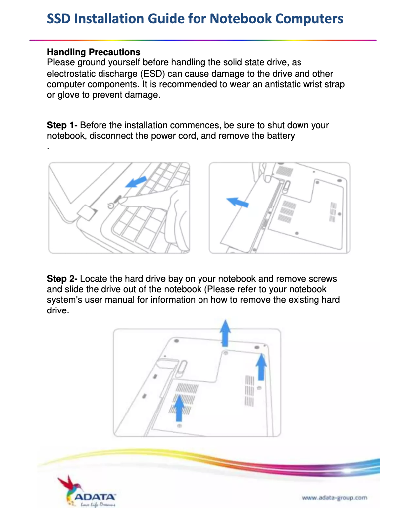 Page 1 de la notice Manuel utilisateur ADATA SU650