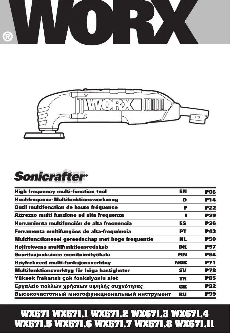 Image de la première page du manuel de l'appareil Sonicrafter WX671.11