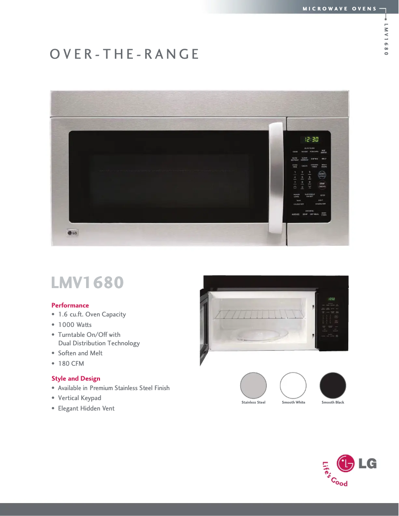 Page n°1 - Fiche technique LG LMV1680DB