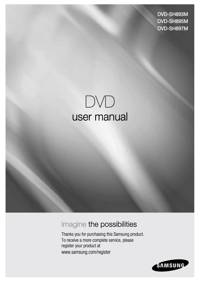 Page n°1 - Manuel utilisateur Samsung DVD-SH895M