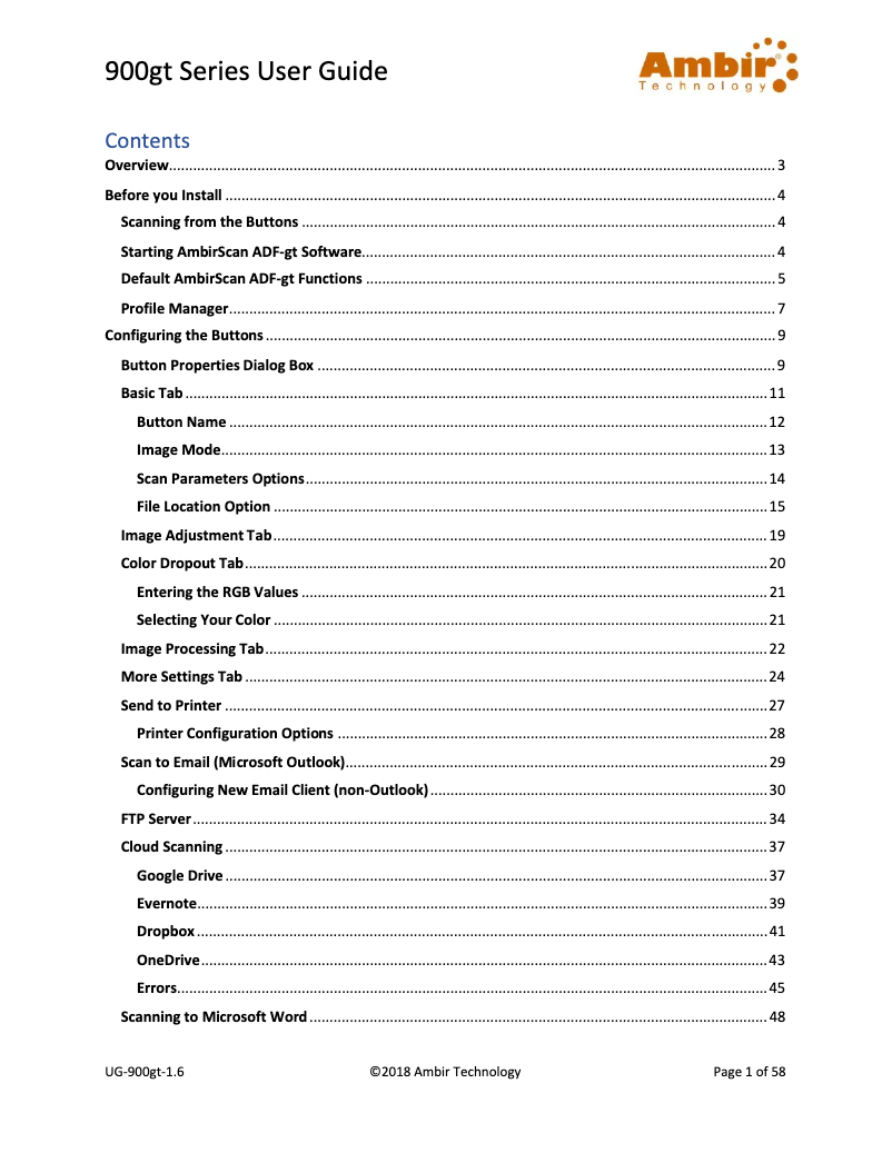 Page 1 de la notice Manuel utilisateur Ambir nScan 940gt