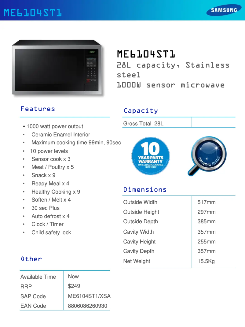 Imagen de la primera página del manual del dispositivo ME6104ST1