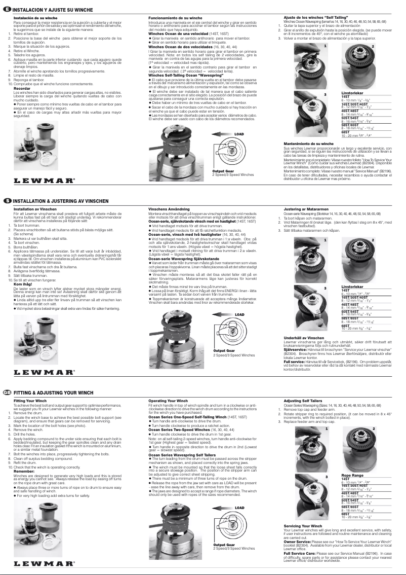 Page n°1 - Manuel utilisateur Lewmar B2189