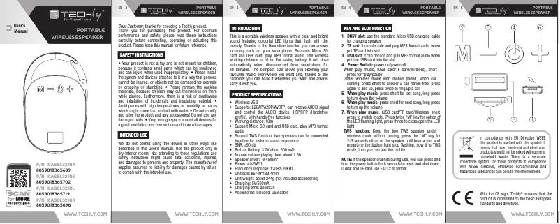 Page 1 de la notice Manuel utilisateur Techly ICASBL321RE