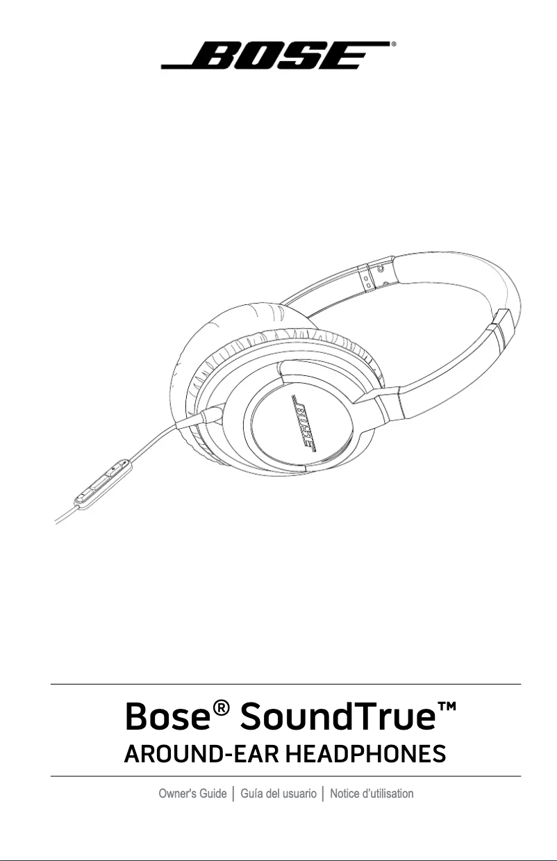 Page 1 de la notice Manuel utilisateur Bose SoundTrue around-ear headphones 