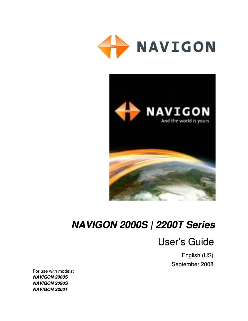 Página 1 del manual Manual de usuario Navigon 2000S