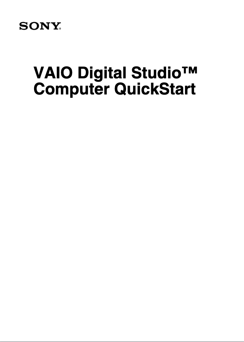 Page n°1 - Guide d'installation Sony Vaio PCV-RX640