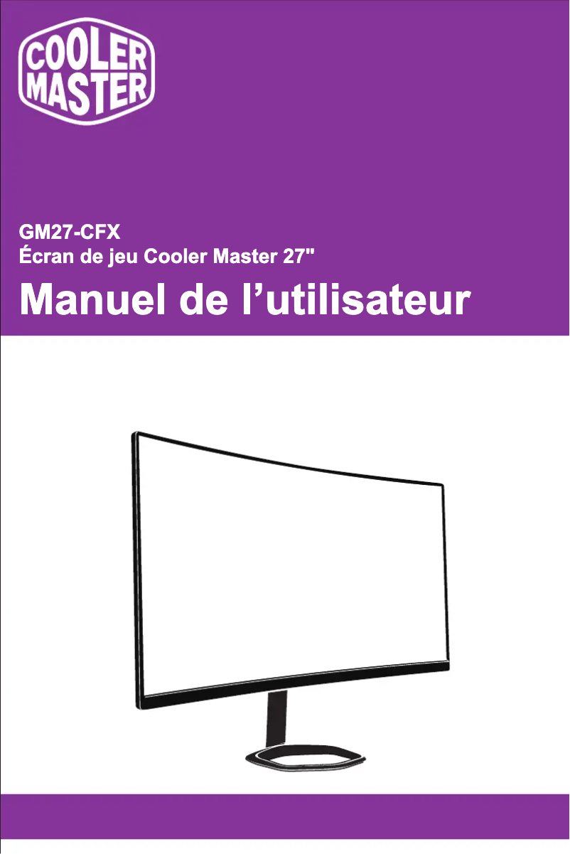 Page n°1 - Manuel utilisateur Cooler Master GM27-CFX