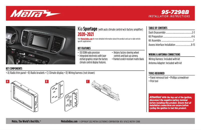 Page 1 of the manual User Manual AXESS 95-7298B