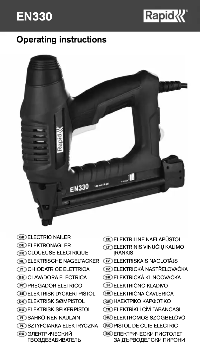 Page 1 de la notice Manuel utilisateur Rapid EN330