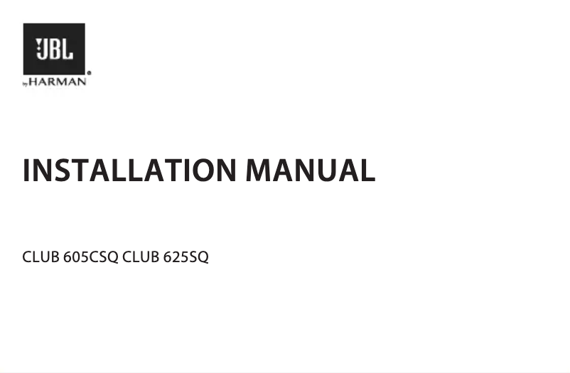 Page 1 de la notice Manuel utilisateur JBL Club 605CSQ