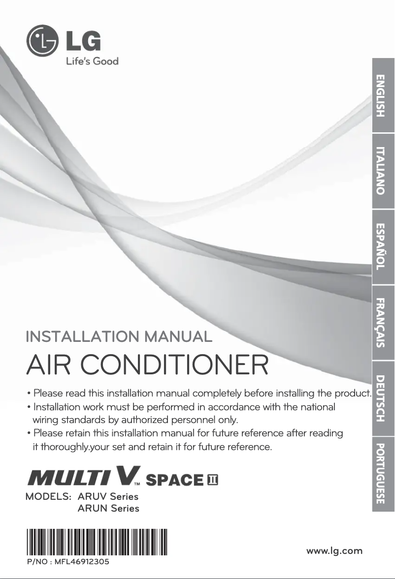 Page 1 de la notice Manuel utilisateur LG ARUN50LL2