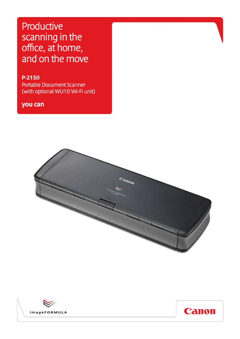 Page 1 de la notice Brochure Canon ImageFORMULA P-215