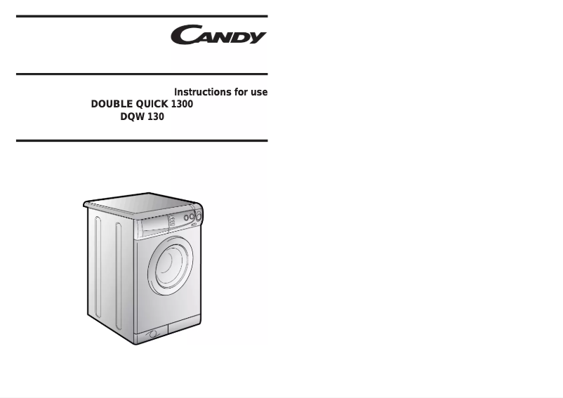 Page 1 de la notice Manuel utilisateur Candy DQW 130