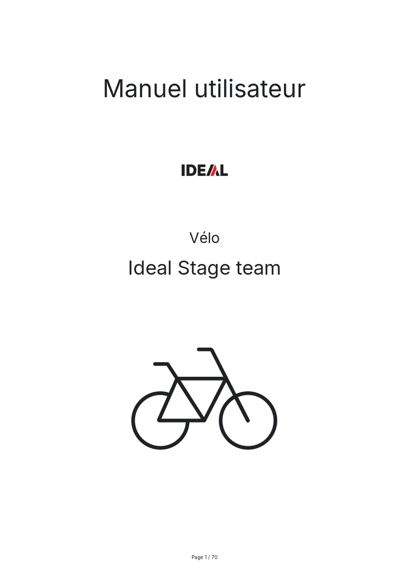 Page n°1 - Manuel utilisateur Ideal Stage team