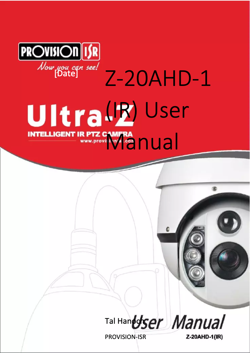 Page n°1 - Manuel utilisateur Provision-ISR ULTRA-Z