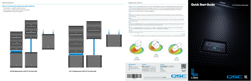 Página 1 del manual Guía de inicio rápido QSC LS118