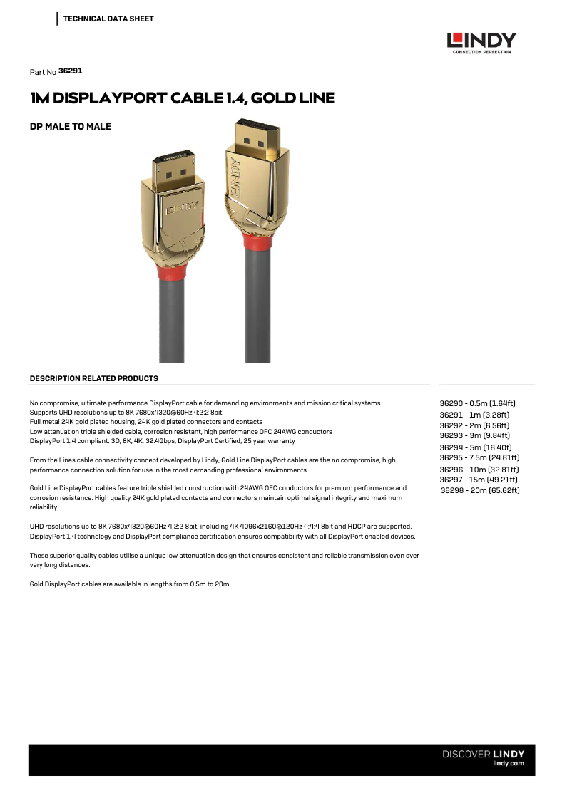 Page 1 de la notice Manuel utilisateur Lindy 36291