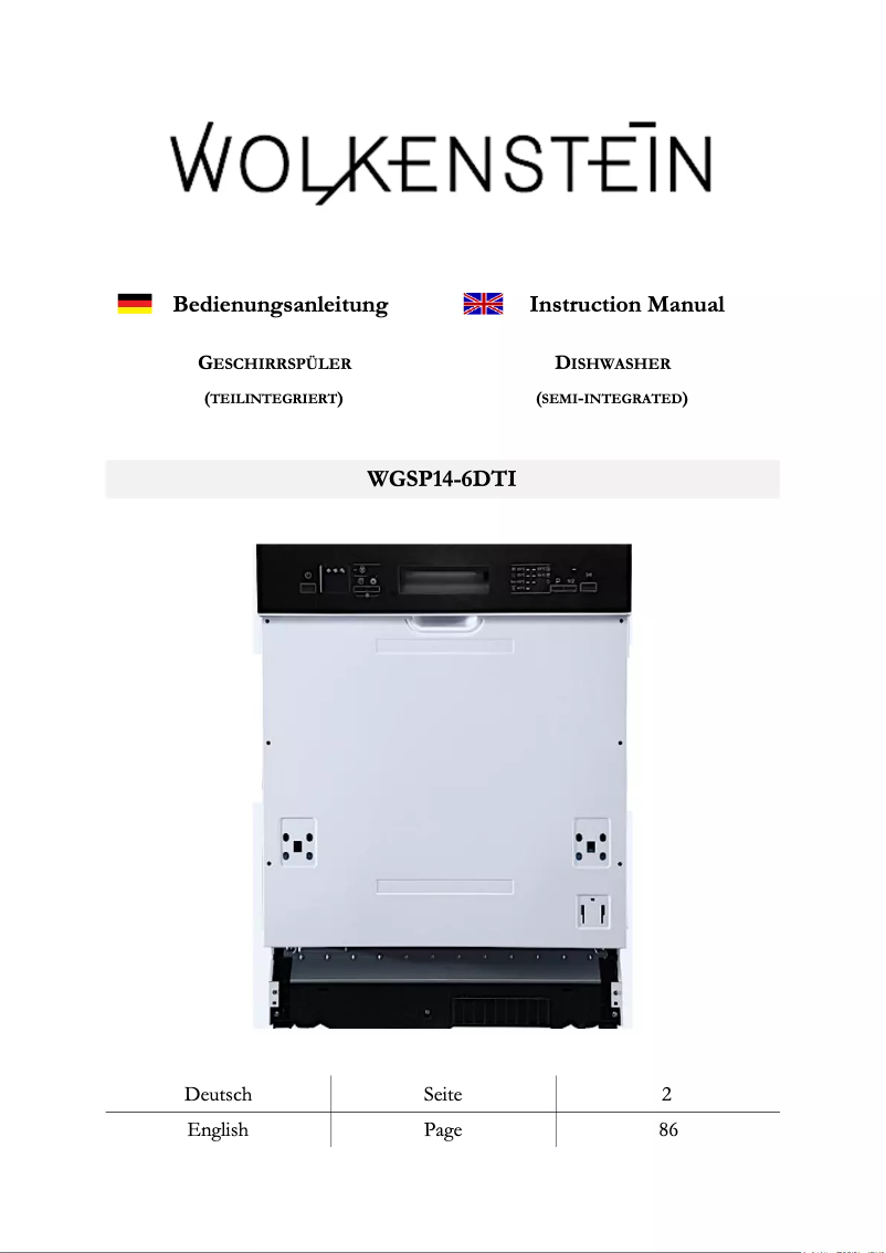 Image de la première page du manuel de l'appareil WGSP14-6DTI
