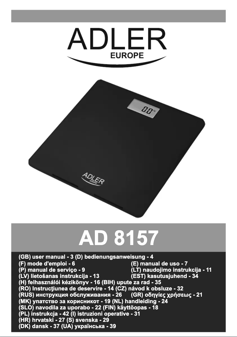 Image de la première page du manuel de l'appareil AD 8157