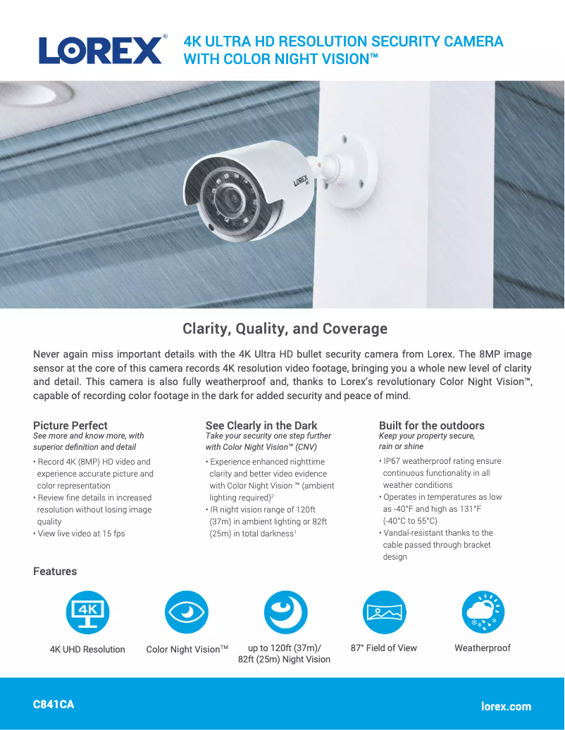 Image de la première page du manuel de l'appareil C841CA