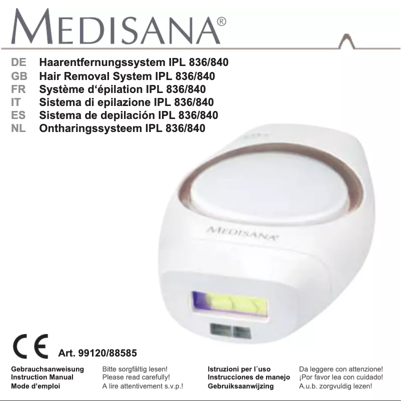 Página 1 del manual Manual de usuario Medisana IPL 840