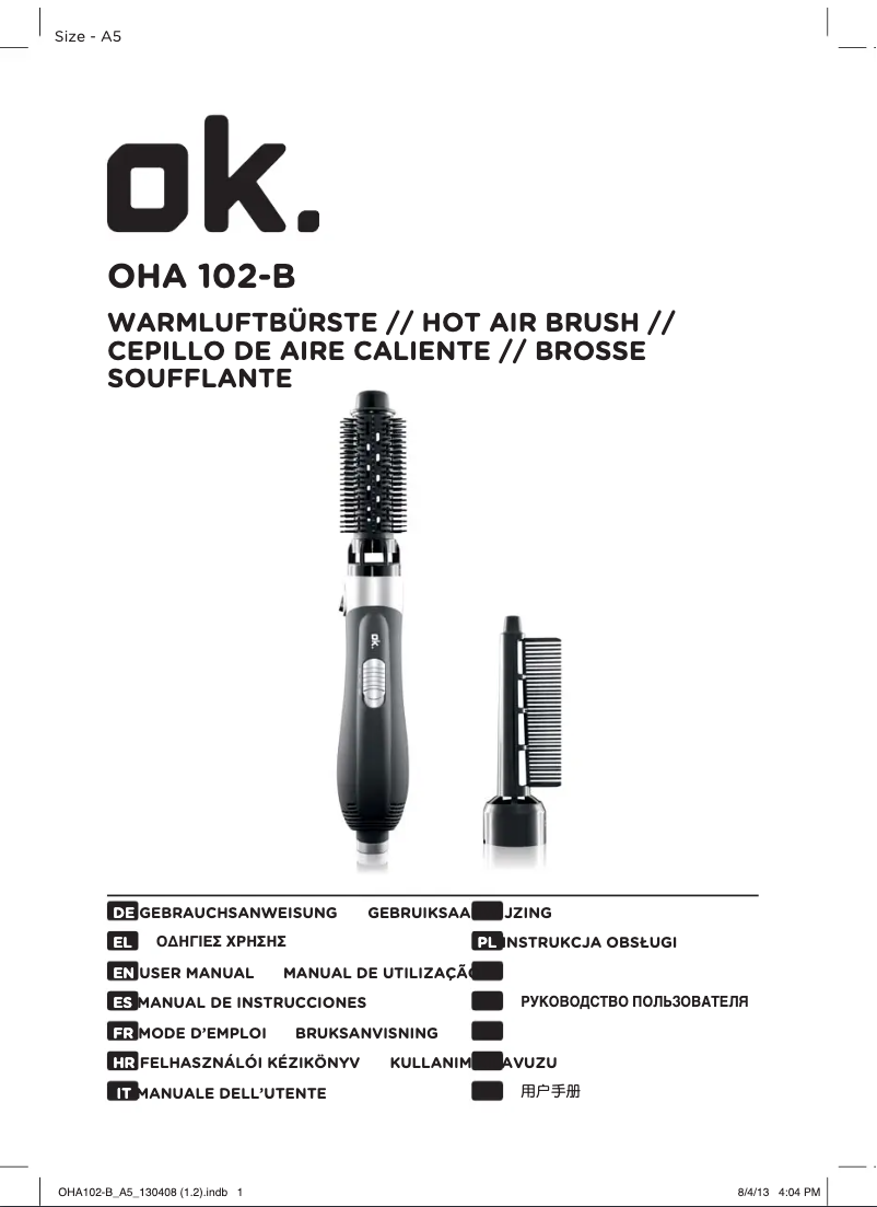 Page 1 de la notice Manuel utilisateur OK OHA 102-B